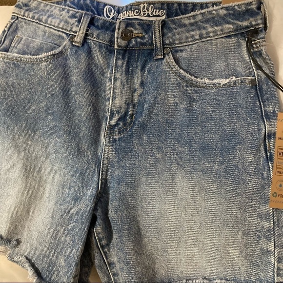 Organic Blue jean shorts size 7/28 100% cotton - Picture 2 of 14